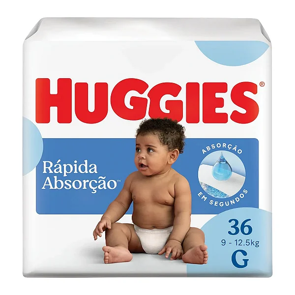 Fralda Infantil Huggies Tripla Proteção G com 36 unidades