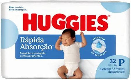 Fralda Infantil Huggies Tripla Proteção P com 32 unidades