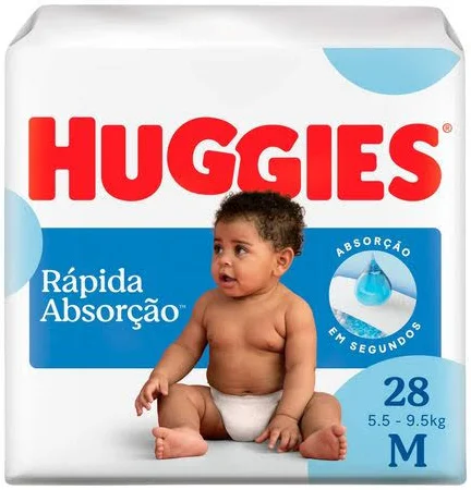 Fralda Infantil Huggies Tripla Proteção M com 28 unidades