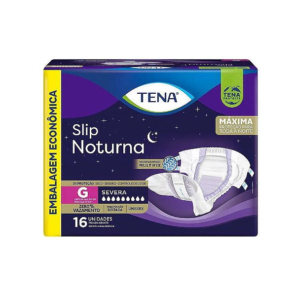 Fralda Adulto Tena Slip Noturna G com 16 unidades