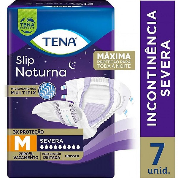 Fralda Adulto Tena Slip Noturna M com 7 unidades