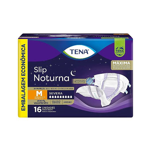 Fralda Adulto Tena Slip Noturna M com 16 unidades