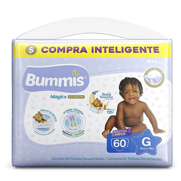 Fralda Infantil Bummis Magics Premium G com 60 unidades