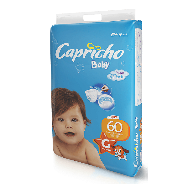 Fralda Infantil Capricho Baby G com 60 unidades