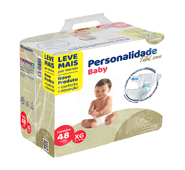 Fralda Infantil Personalidade Total Care XG com 48 unidades