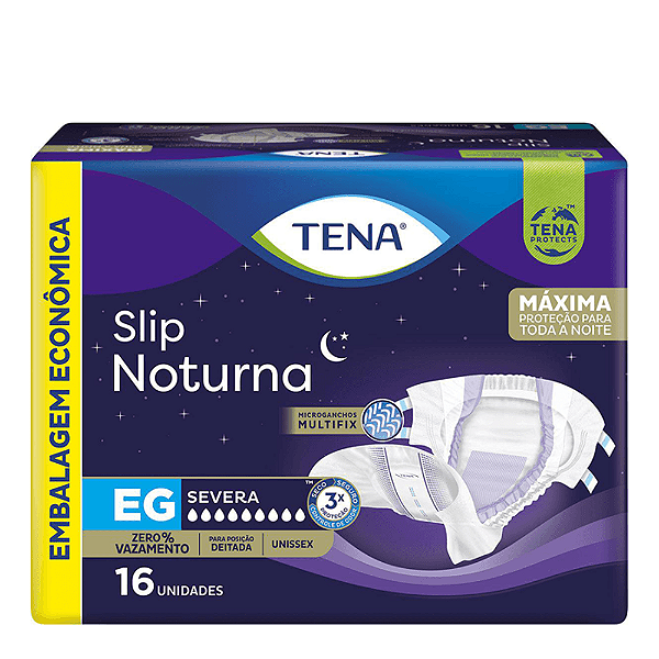 Fralda Adulto Tena Slip Noturna EG com 16 unidades