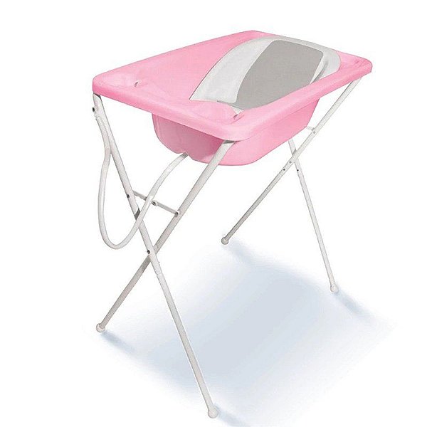 Banheira com Suporte e Redutor Acqua Trio Rosa - Galzerano