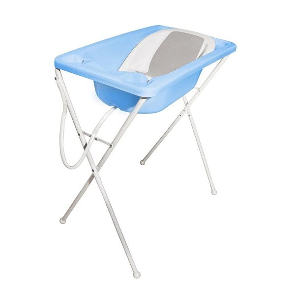 Banheira com Suporte e Redutor Acqua Trio Azul - Galzerano