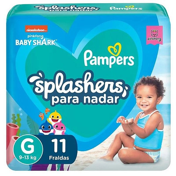 Fralda de Piscina Infantil Pampers Splashers G com 11 unidades