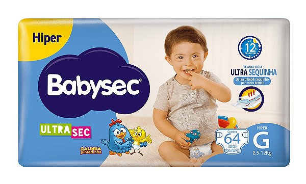 Fralda Infantil BabySec UltraSec G com 64 unidades