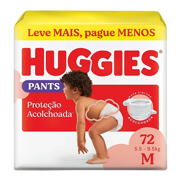Fralda Infantil Huggies Supreme Care Pants M com 72 unidades