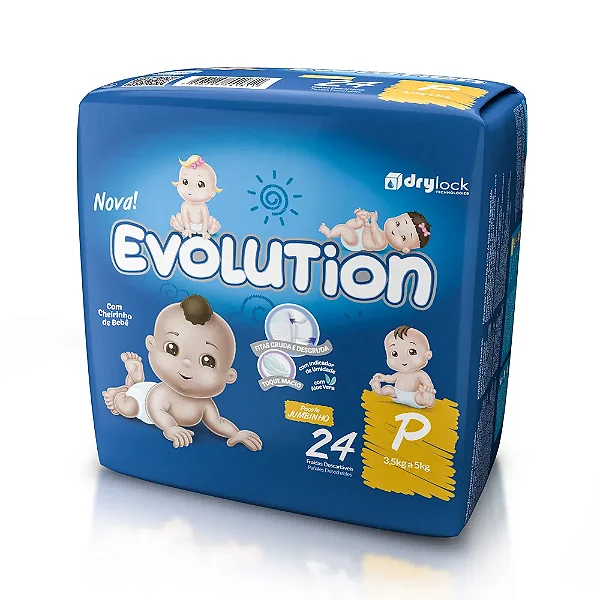 Fralda Infantil Evolution P com 24 unidades