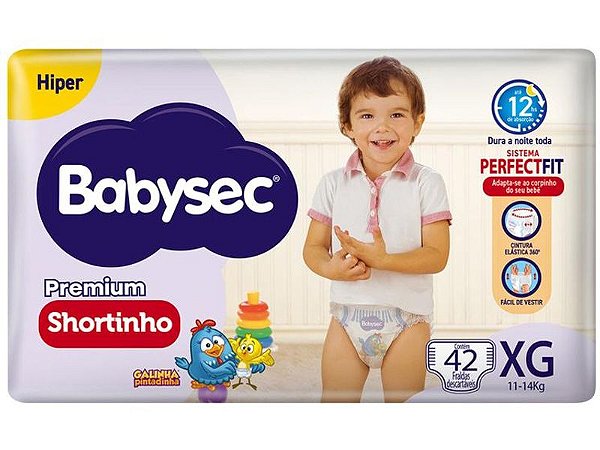 Fralda Infantil BabySec Premium Pants XG com 42 unidades