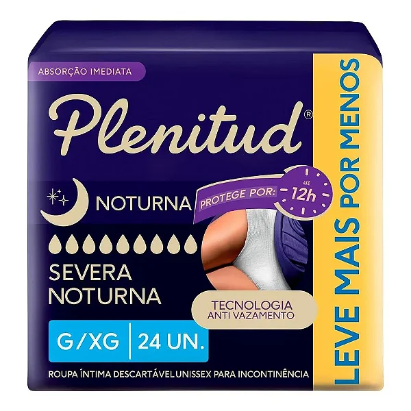 ROUPA INTIMA PLENITUD NOTURNA 24UN - TAMANHO  G/XG