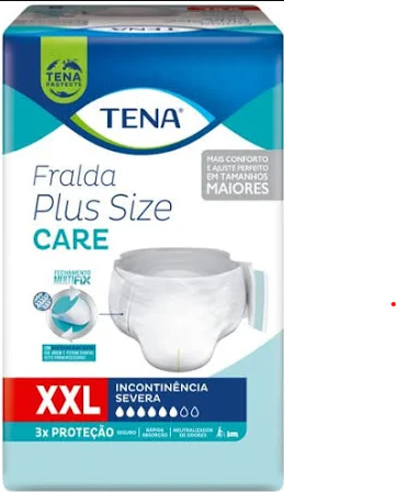 Fralda Adulto Descartável Tena Plus Size Care XXL - 8 unid