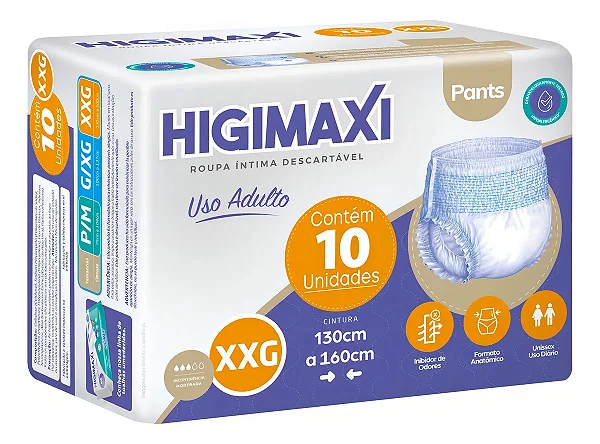 Roupa íntima descartável Higimaxi Pants tam XXG 10 unids