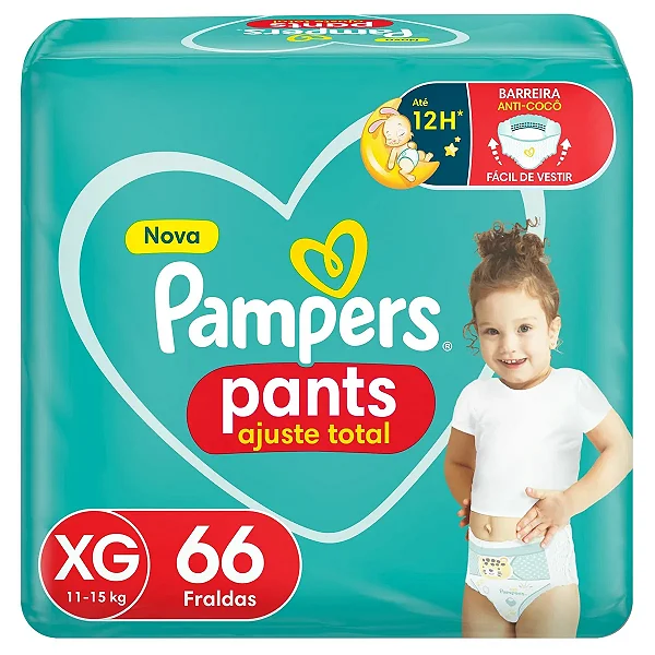 Fralda Pampers Pants Ajuste Total XG 66 Unidades