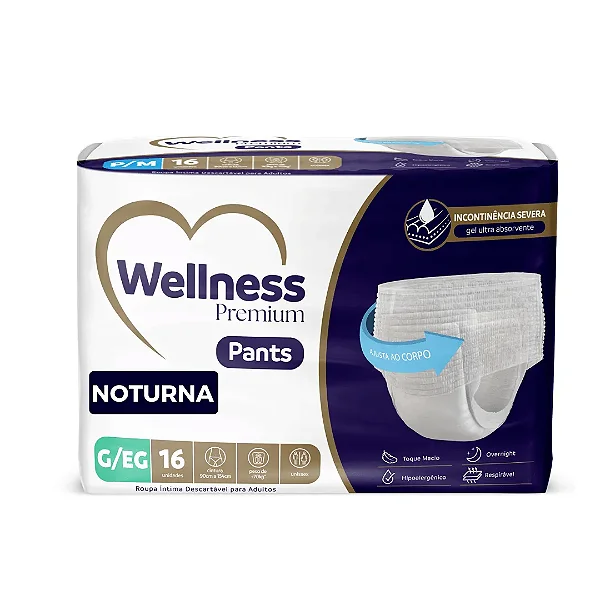 Roupa Íntima Adulto  Wellness Premium Pants  G/XG 16 unidades