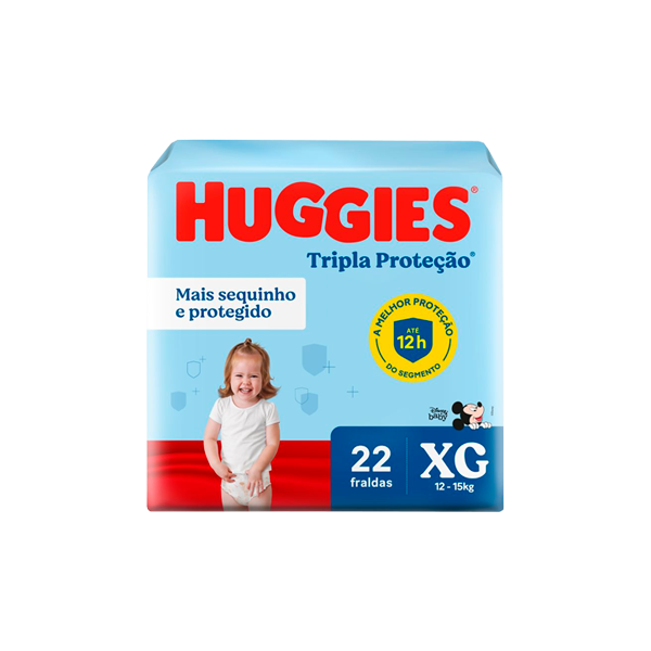 Fralda Infantil Huggies Tripla Proteção XG com 22 unidades