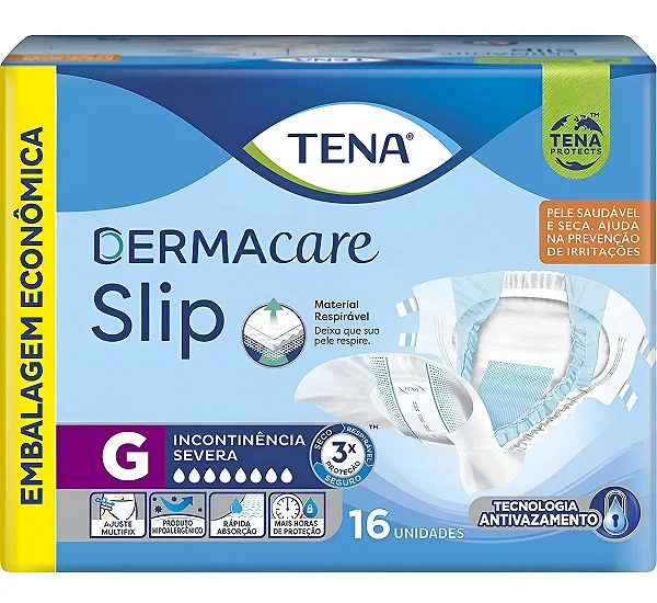 Fralda Adulto Tena Slip Dermacare  tamanho G com 16 unidades