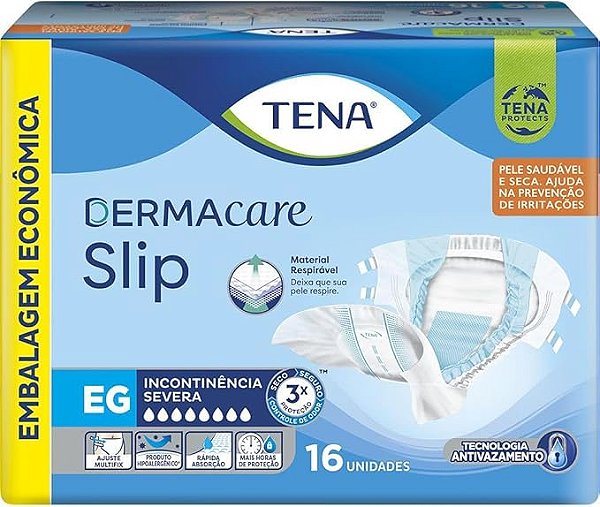 Fralda Adulto Tena Slip Dermacare  XG com 16 unidades