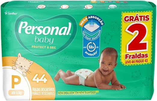 Fralda Infantil Personal baby P com 44 unidades