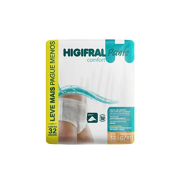 Roupa Intima Adulto Higifral Pants Confort G/XG 32UN