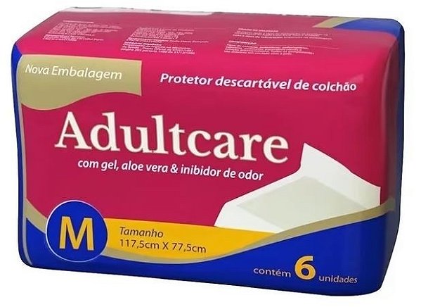 Protetor  De Colchao Descartavel Adultcare  M 6 unidades