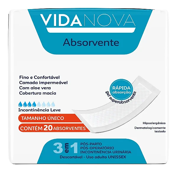 Absorvente Adulto Vida Nova 20 Unidades