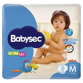 Fralda Infantil BabySec UltraSec  Premium M com 18 unidades