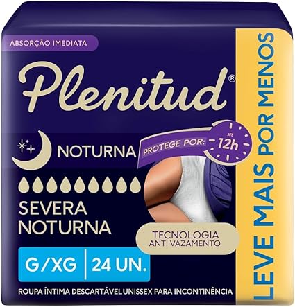 Roupa Íntima Adulto Plenitud  Pants noturna G/XG 24 un