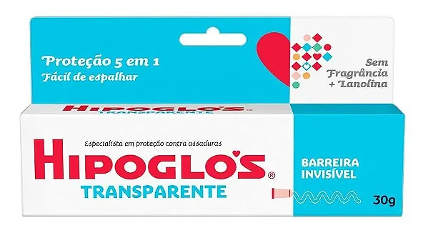 Pomada de assaduras Hipoglos transparente 30 gramas