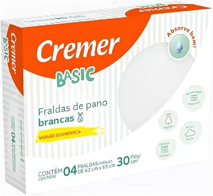 Fralda de Pano Cremer Basic 4 unidades