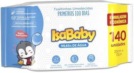 Toalha Umedecida Isababy Primeiro 100 dias 140 un