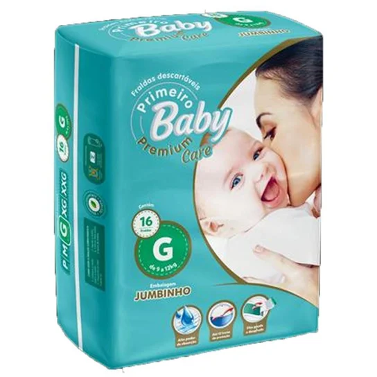 Fralda Infantil Primeiro Baby Premium Care G16 un