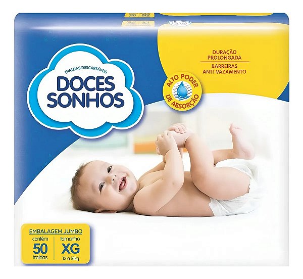Fralda Infantil Doces Sonhos XG 50 unidades