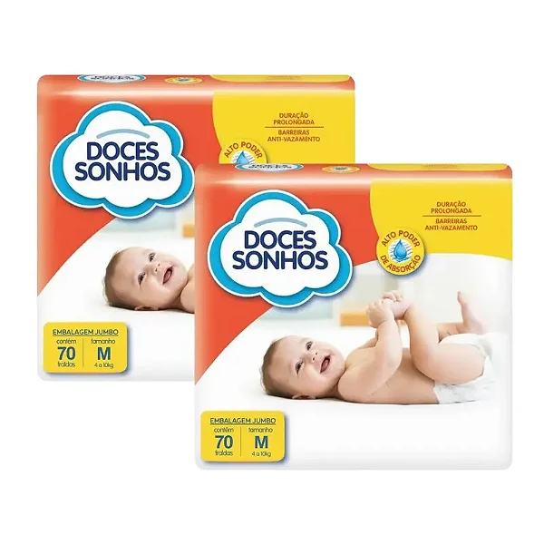 Fralda Infantil Doces Sonhos M 70 unidades