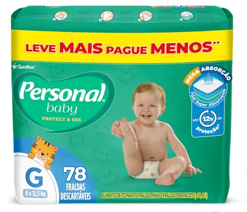 Fralda Infantil Personal baby G com 78 unidades