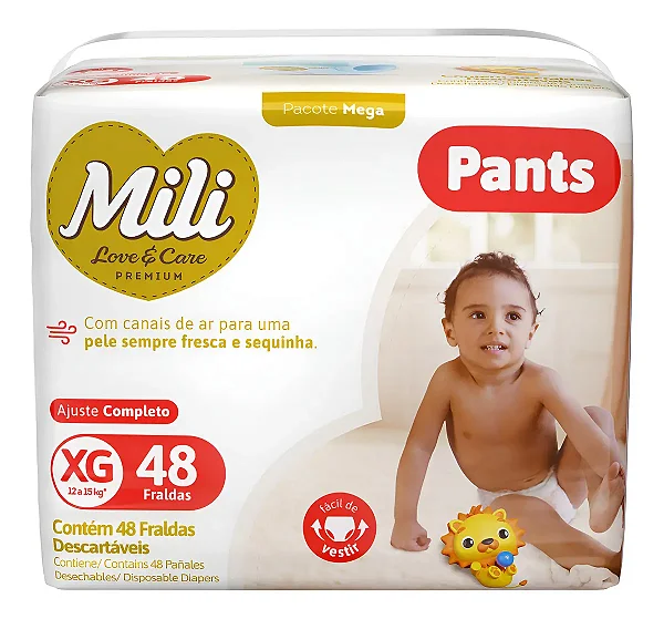 Fralda Infantil Mili Lovecare Pants XG 48 unidades