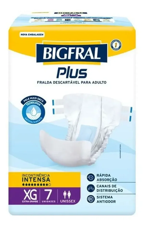 Fralda Adulto Bigfral XG Plus 7 unidades
