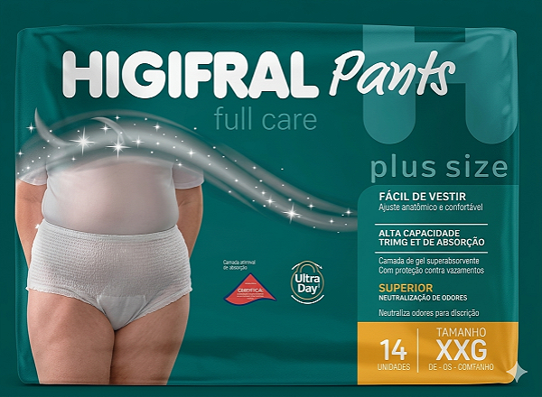 Roupa  Intima Adulto Higifral Pants Full Care XXG 14Un
