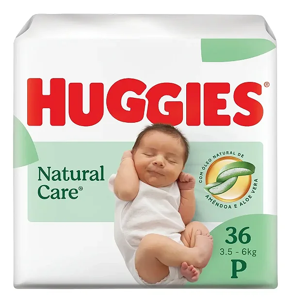 Fralda Infantil Huggies Natural Care P 36 unidades