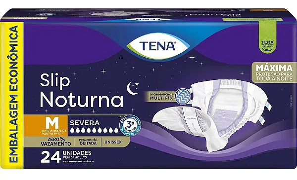Fralda Adulto Tena Slip Noturna M L24 P21 unidades