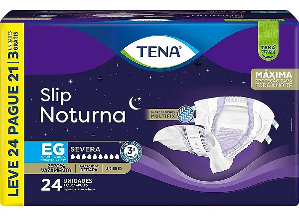 Fralda Adulto Tena Slip Noturna EG L24 P21UN