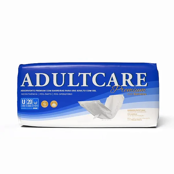 Absorvente Adulto Unissex Adultcare com barreiras 20un