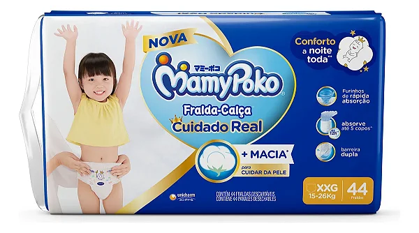 Fralda Infantil Mamypoko Pants XXG giga 44 unidades
