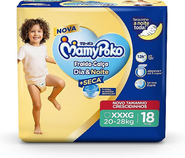 Fralda Infantil Mamypoko Pants Jumbo XXXG 18 unidades