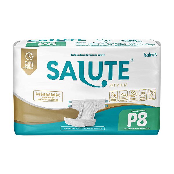 Fralda Adulto Salute Regular P 8 unidades