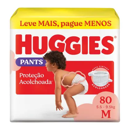 Fralda Infantil Huggies Proteçao Acolchoada Pants M 80UN