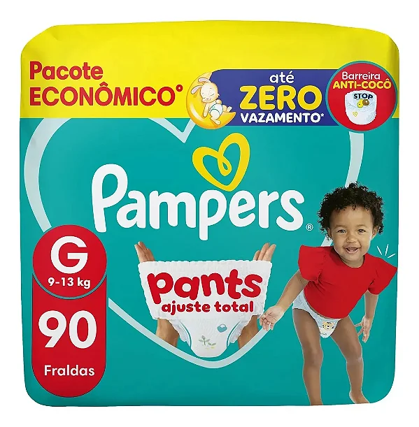 Fralda Infantil Pampers Pants Ajuste Total G 90UN